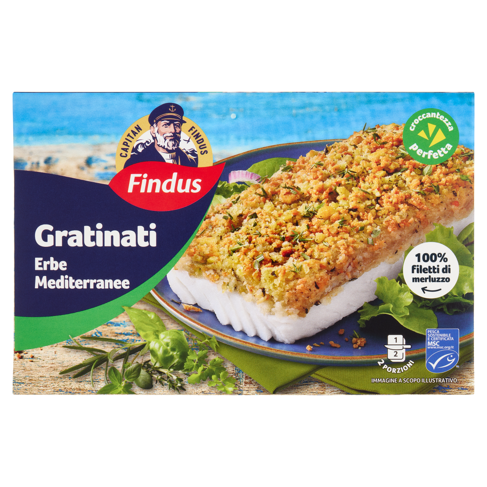 Capitan Findus I Gratinati Merluzzo con Erbe Mediterranee 380 g