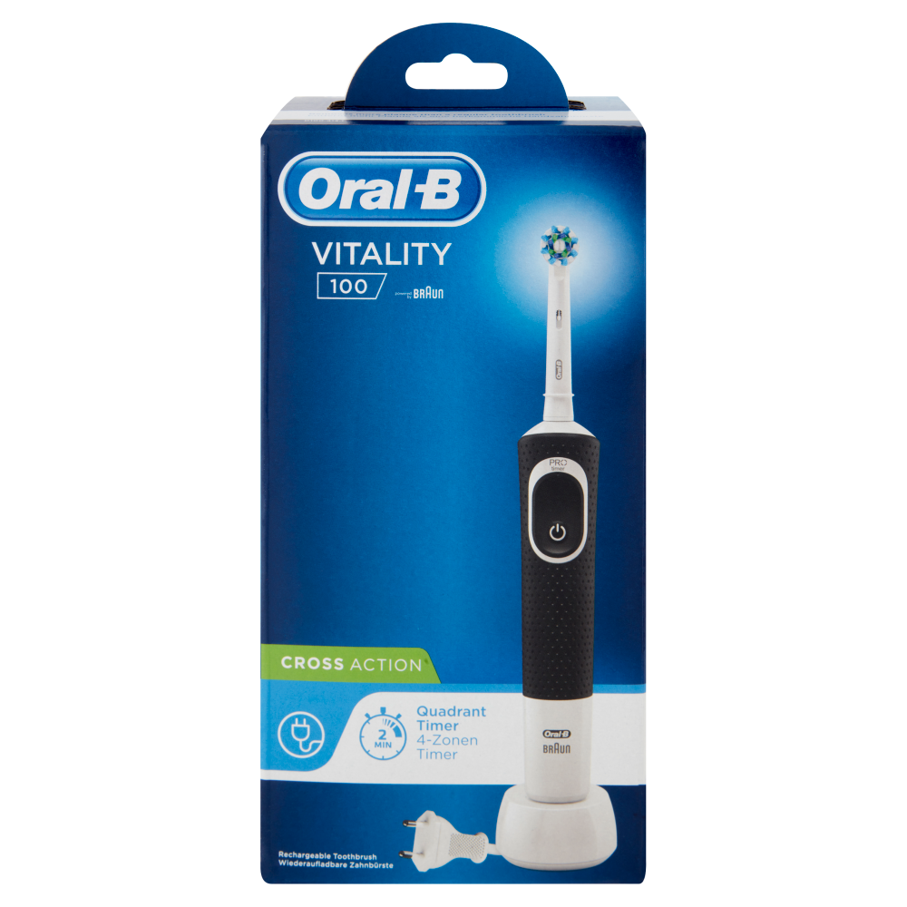 Oral-B Spazzolino Elettrico Denti Ricaricabile Vitality 100 Cross Action Nero