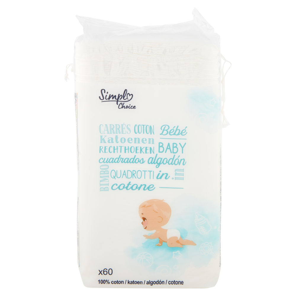 Simpl Choice Quadrotti in cotone Bimbo 60 pz