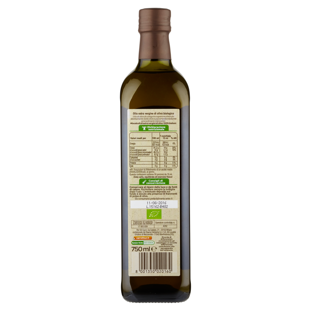 Carrefour Bio Olio extra vergine di oliva 750 ml
