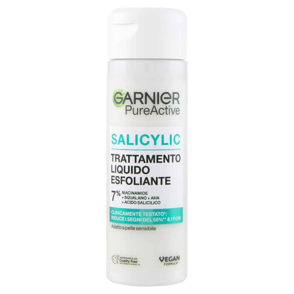 Garnier PureActive Salicylic Trattamento Liquido Esfoliante 7% Niacinamide, 120 ml