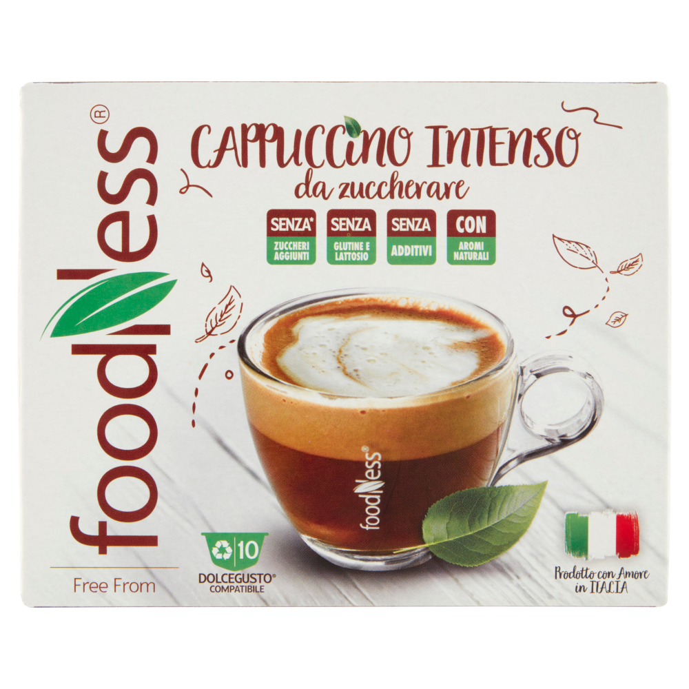 foodNess Cappuccino Intenso da zuccherare Dolcegusto Compatibile 10 x 10 g