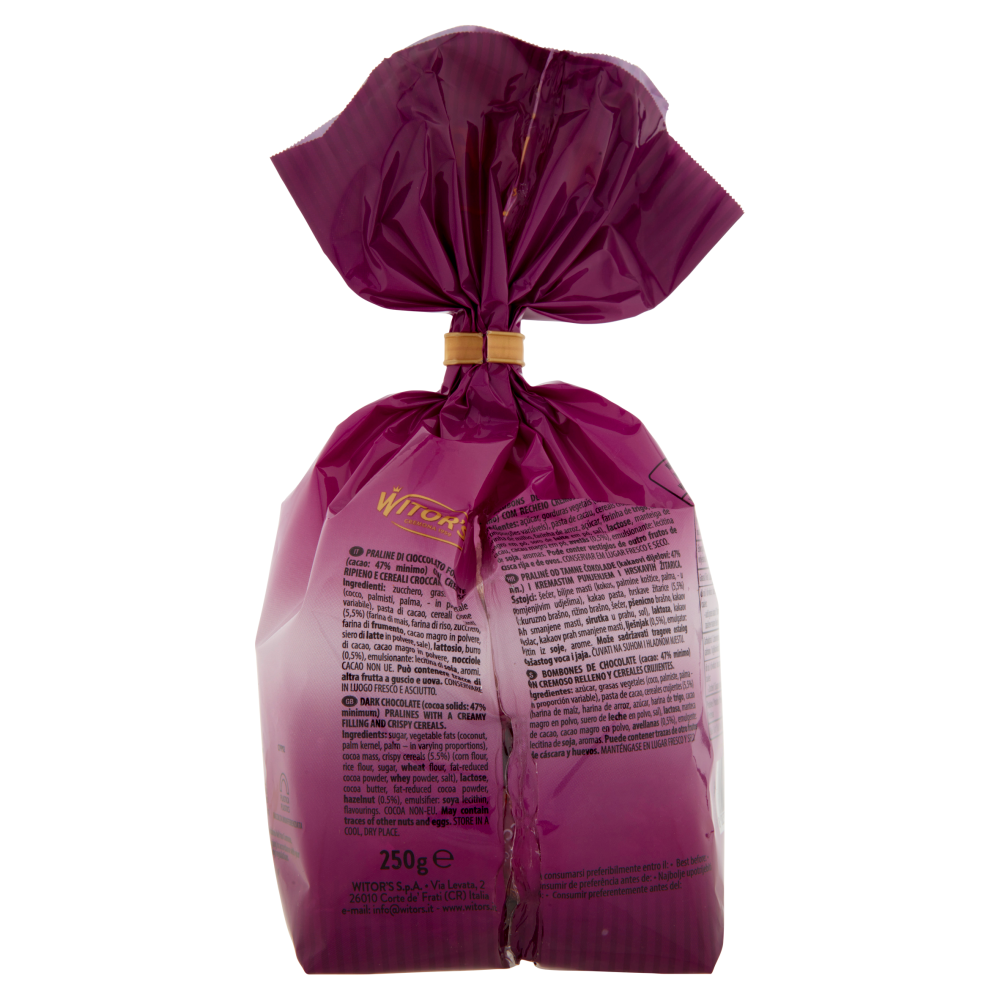 Witor's Sonetti Maxi Ovetti di Cioccolato Fondente con Cremoso Ripieno alle Nocciole e Cereali 250 g