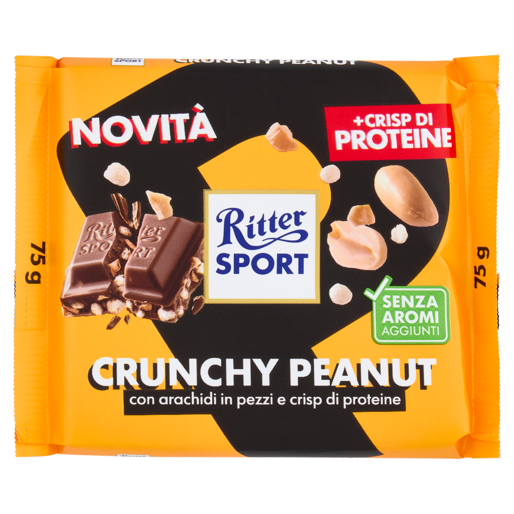 Ritter Sport Crunchy Peanut + Crisp di Proteine 75 g