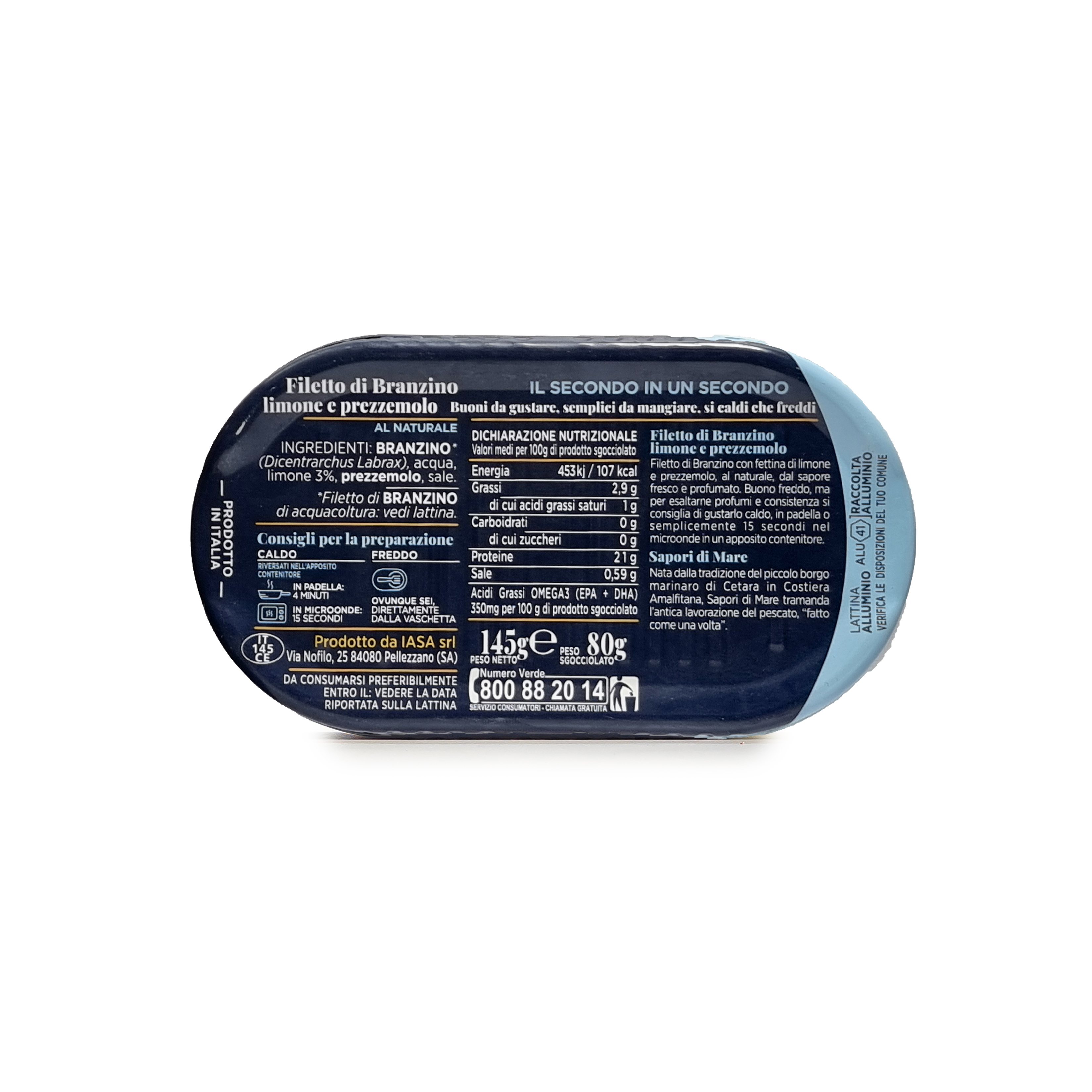 Filetto di Branzino limone e prezzemolo gr.145