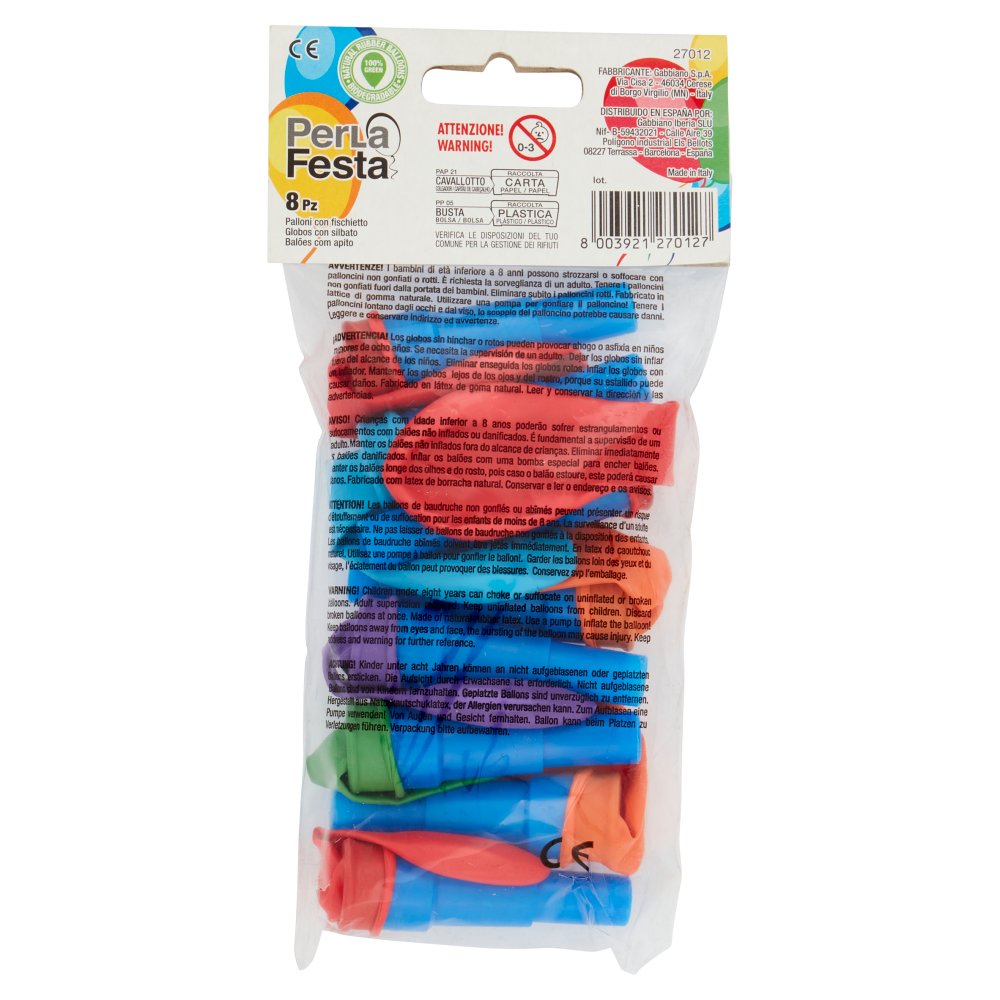 PerLa Festa Palloncini con Fischietto 8 pz