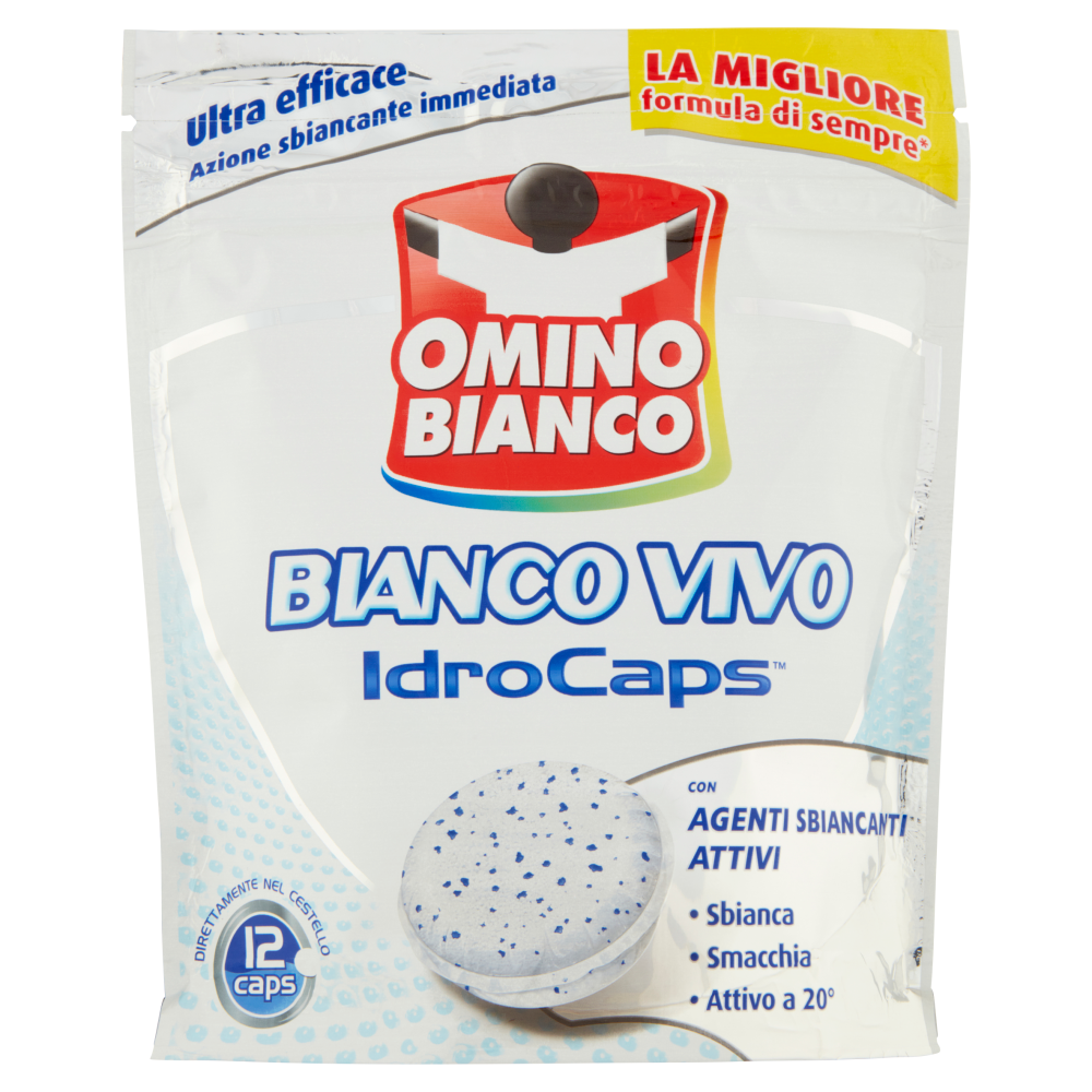 Omino Bianco, Idrocaps Biancovivo, Sbianca e Smacchia i capi, Caps, 12pz