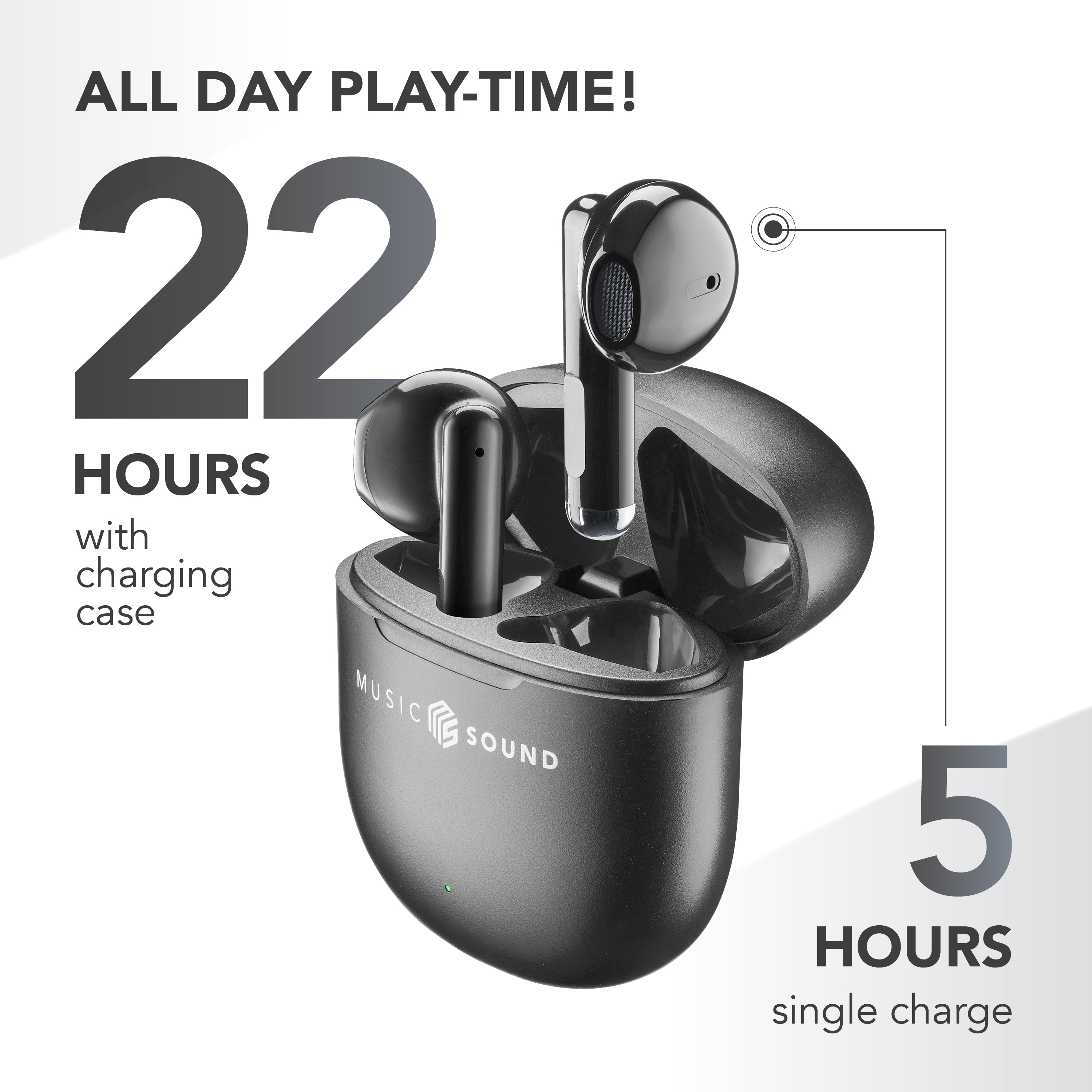 Music Sound Breeze Auricolare Bluetooth a capsula con case colorata