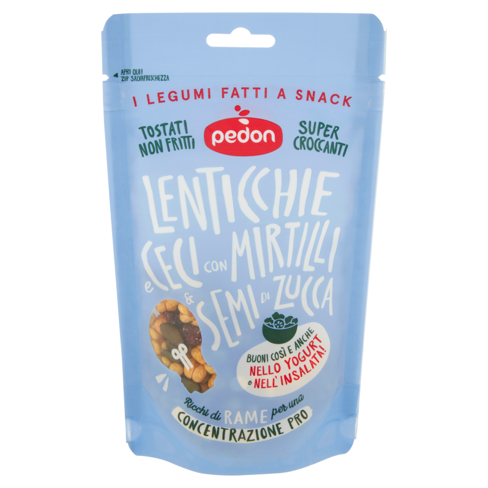 pedon I Legumi Fatti a Snack Lenticchie e Ceci con Mirtilli & Semi di Zucca 90 g