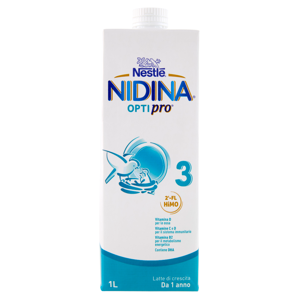 NESTLÉ NIDINA Optipro 3 Latte di crescita liquido per bambini da 1 anno Brick 1L