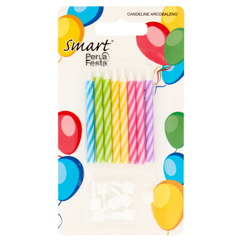 Smart PerLa Festa Candeline Arcobaleno 8 pz