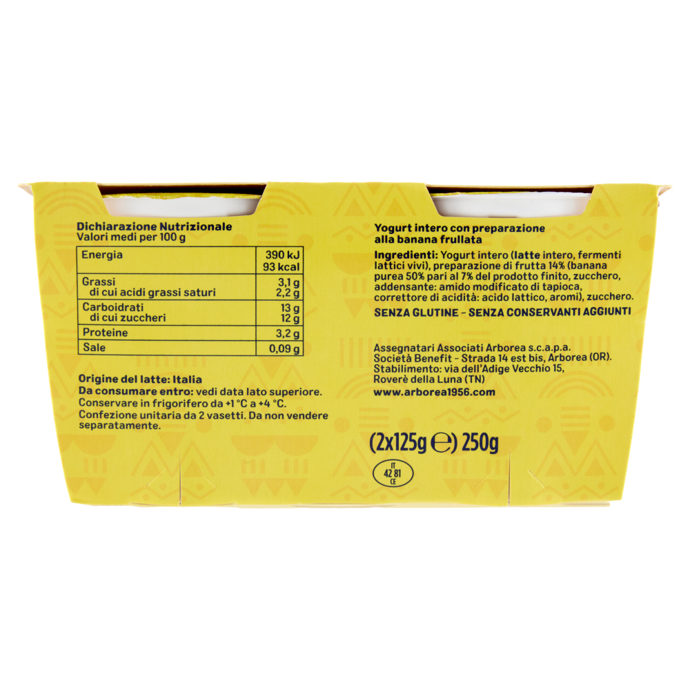 Arborea A-Yo Yogurt Intero Banana Frullata 2 x 125 g