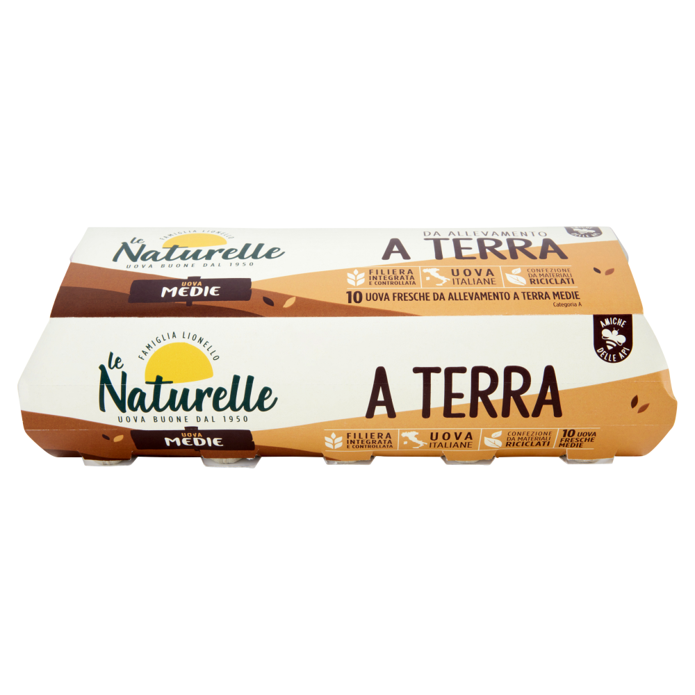 le Naturelle 10 Uova Fresche da Allevamento a Terra Medie