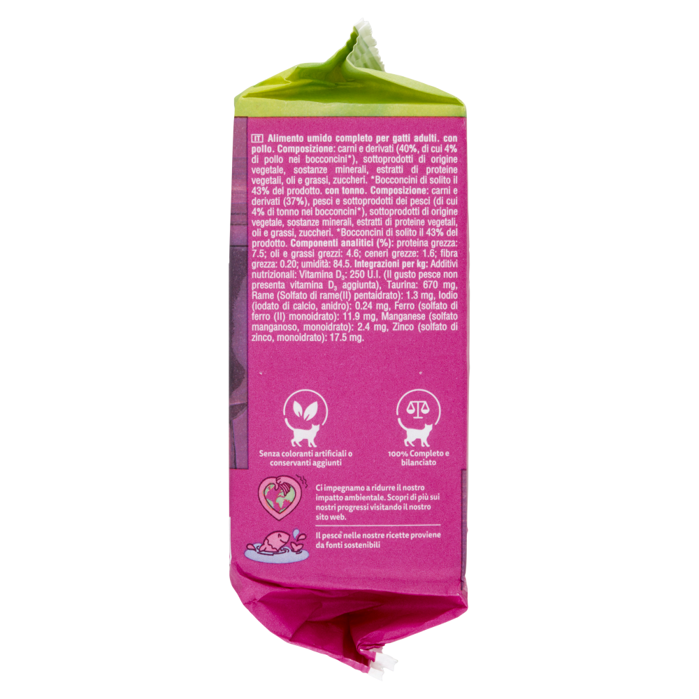 Whiskas Pranzetti Cibo Umido Gatto con Pollo e Tonno in Salsa 6 x 50 g