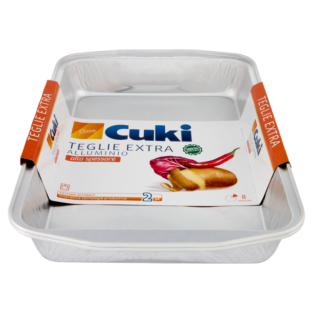 Cuki Cuoce Teglie Extra Alluminio alto spessore 8 Porzioni 2 pz