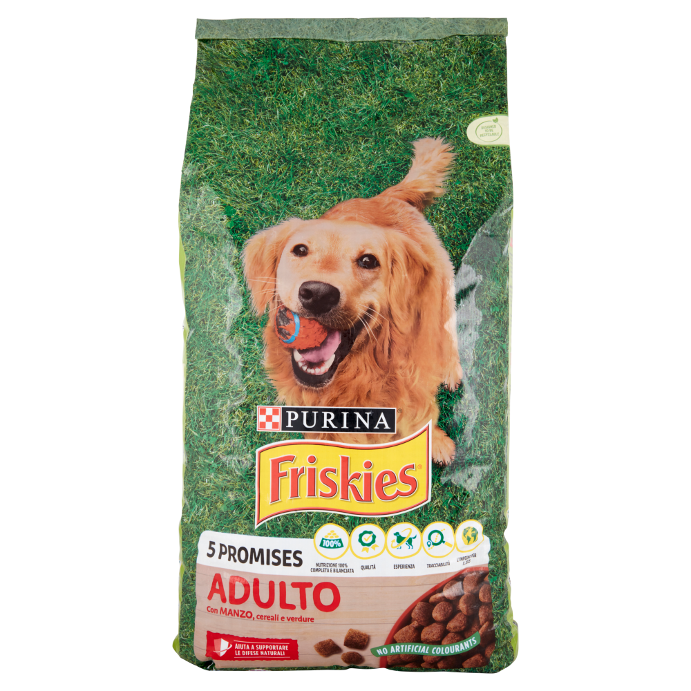 PURINA FRISKIES Cane Adulto - con Manzo, Cereali e Verdure 12 kg