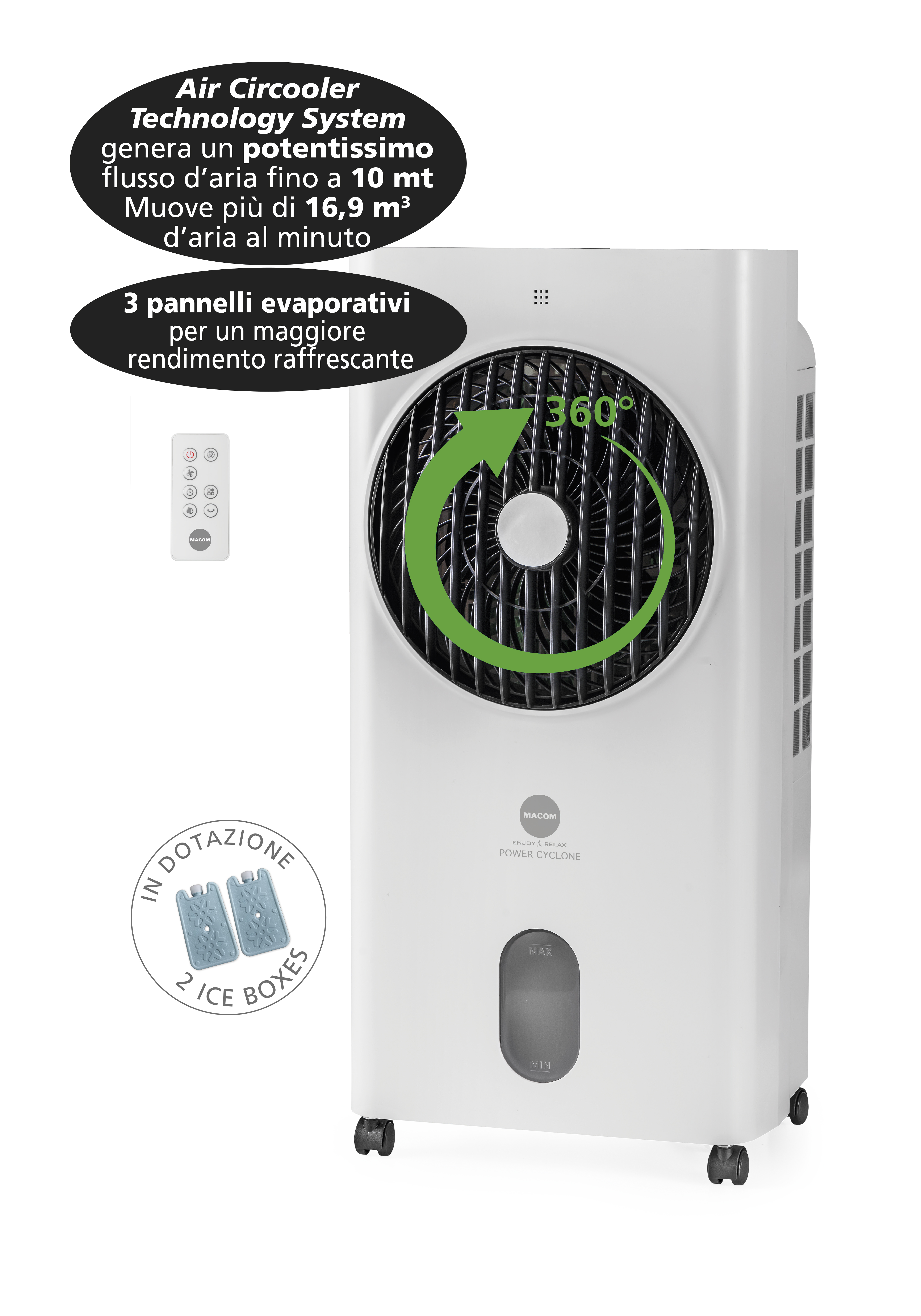 Macom Enjoy & Relax 987 Power Cyclone Raffrescatore evaporativo