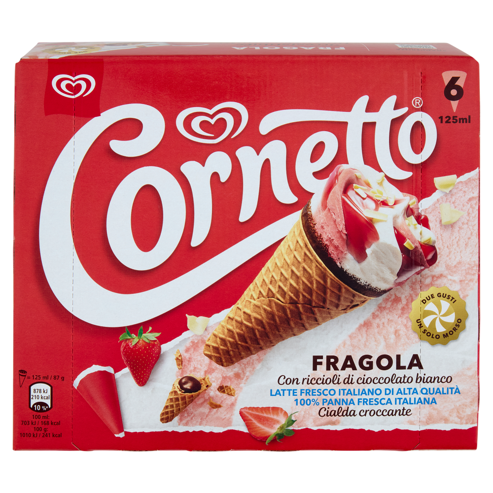 Cornetto Fragola 6 x 87 g