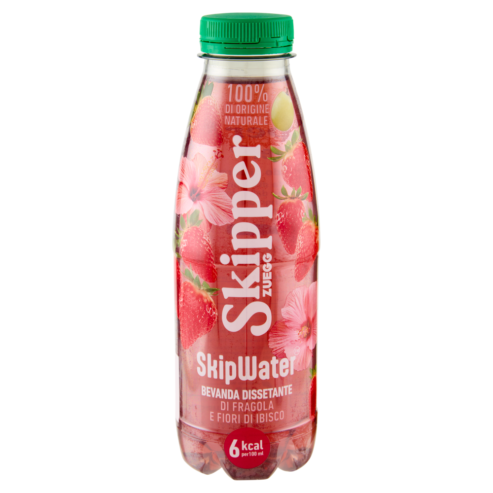 Zuegg Skipper SkipWater Bevanda Dissetante di Fragola e Fiori di Ibisco 500 ml