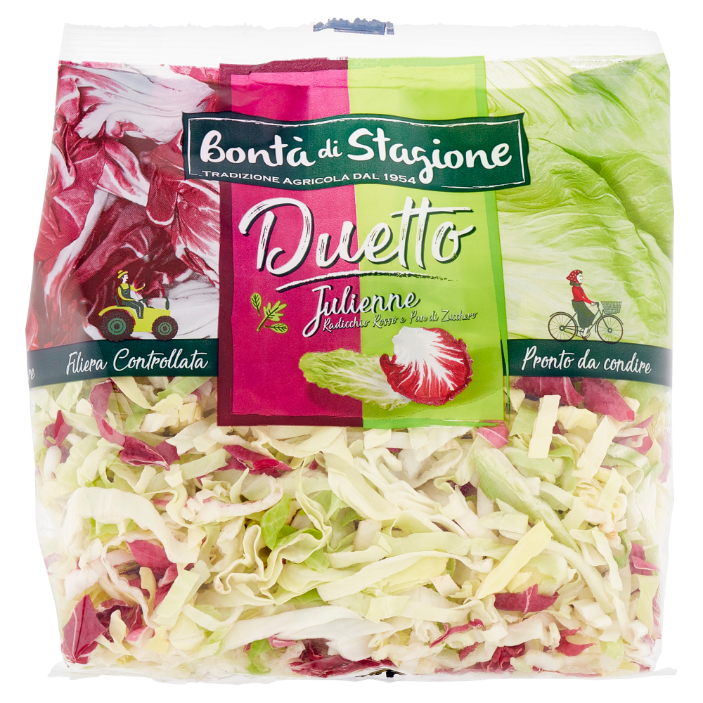Bontà di Stagione Duetto Julienne Radicchio Rosso e Pan di Zucchero 250 g