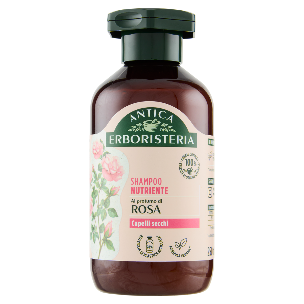 Antica Erboristeria Shampoo Nutriente al profumo di Rosa Capelli secchi 250 ml