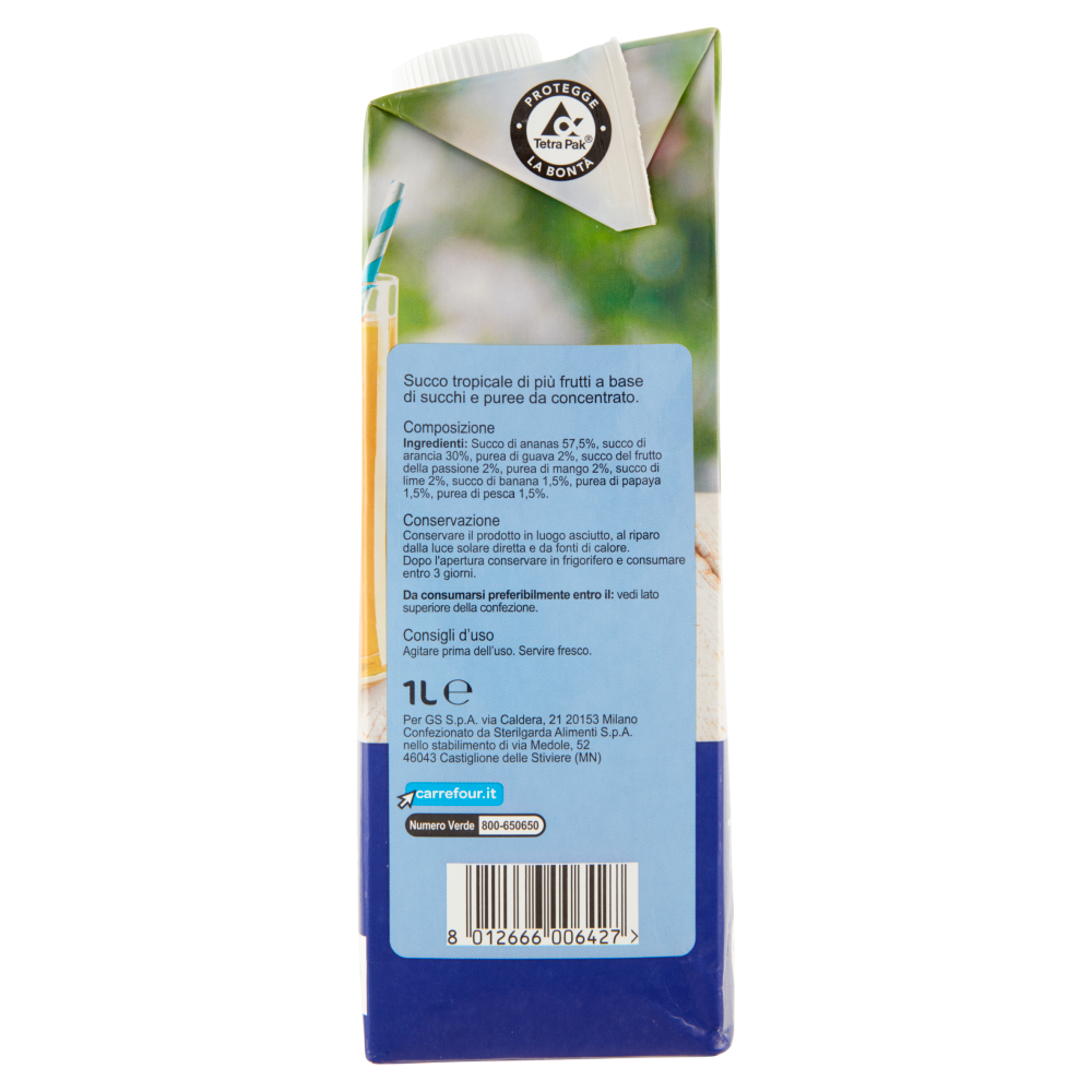 Carrefour Extra Succo Tropicale 100% Frutta 1 L
