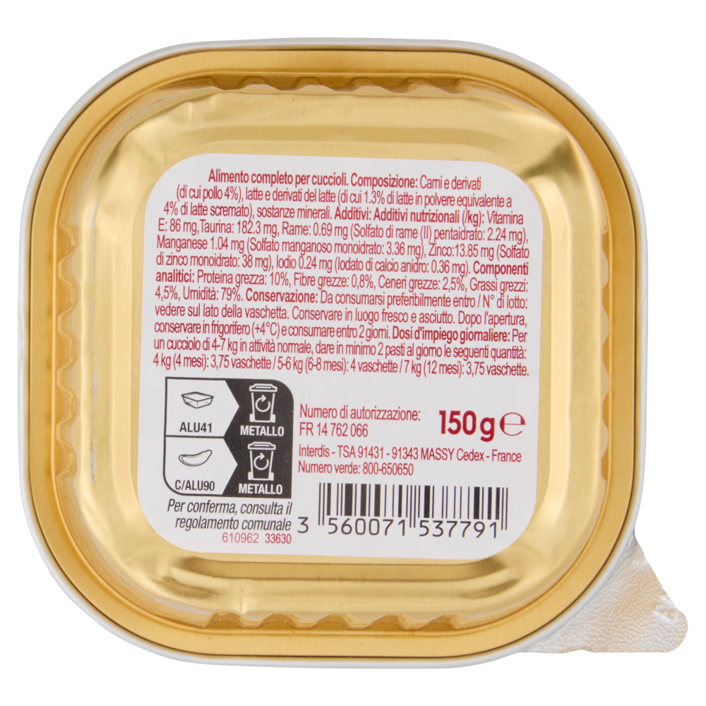 Carrefour Companino Vitalive Junior Terrine* con pollo e latte 150 g