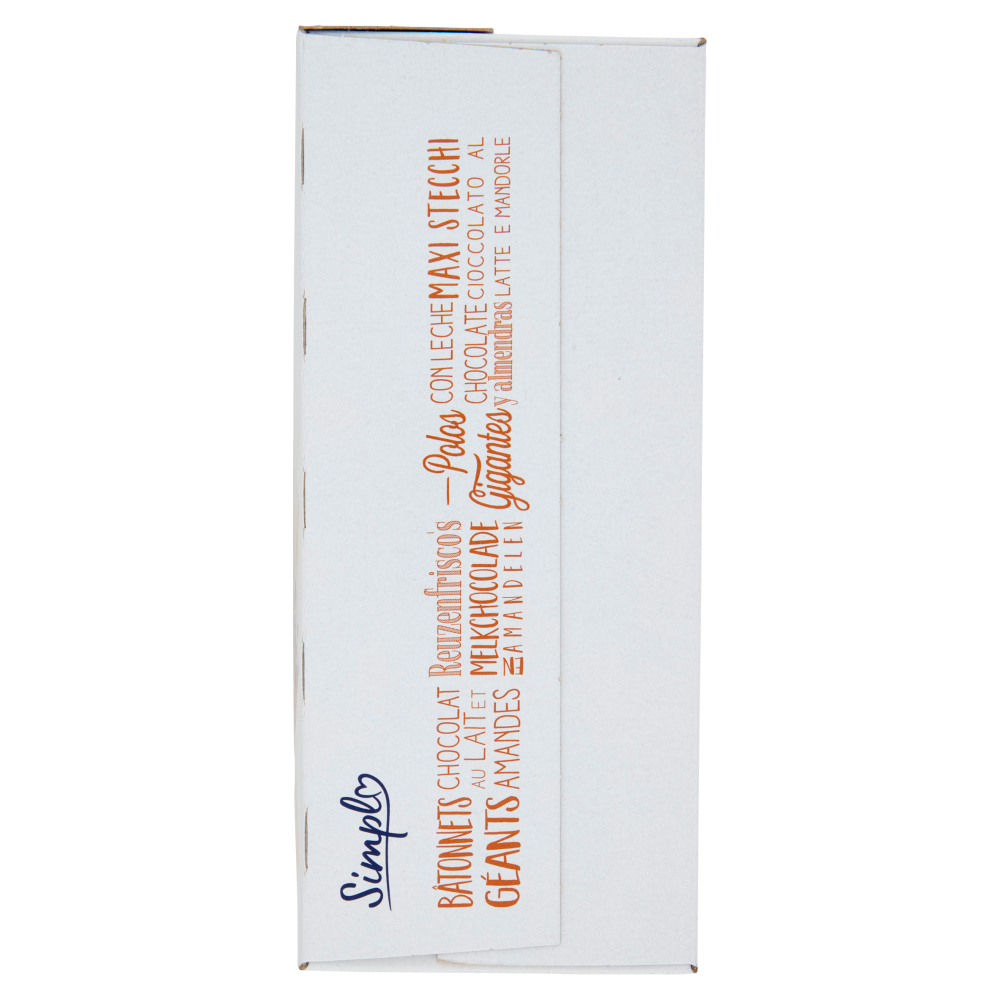 Simpl 6 Maxi Stecchi Cioccolato al Latte e Mandorle 6 pezzi 492 g