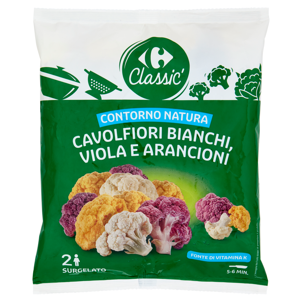 Carrefour Classic Cavolfiori Bianchi, Vila e Arancioni Surgelato 450 g