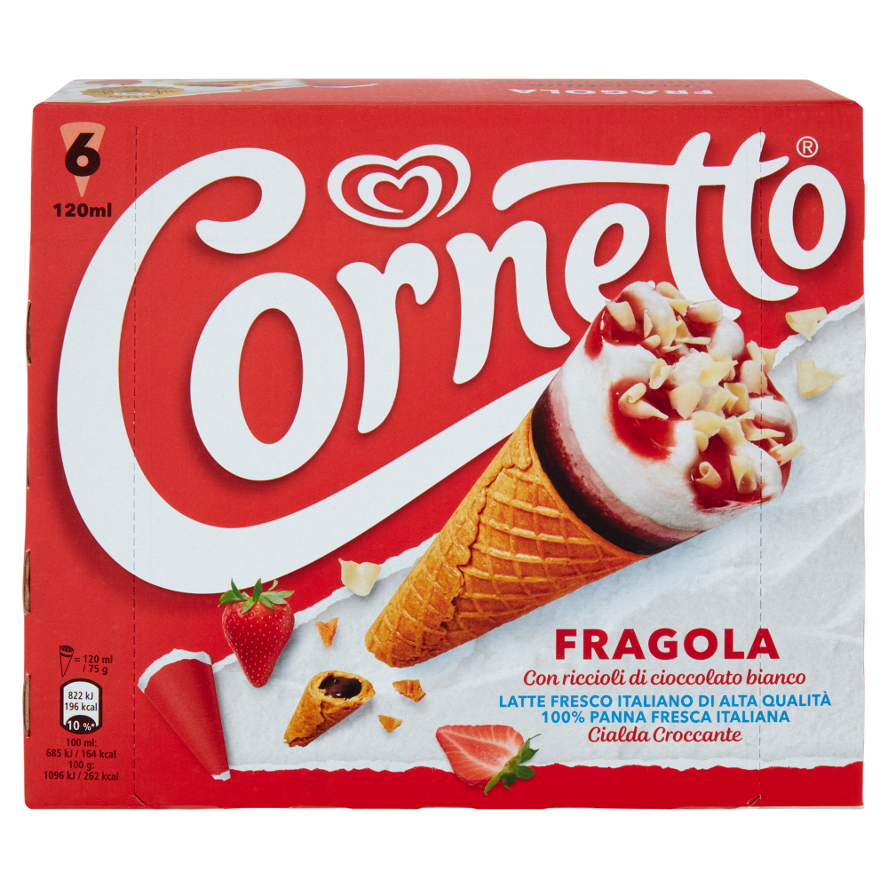 Cornetto Algida Fragola 6 Gelati 450 g
