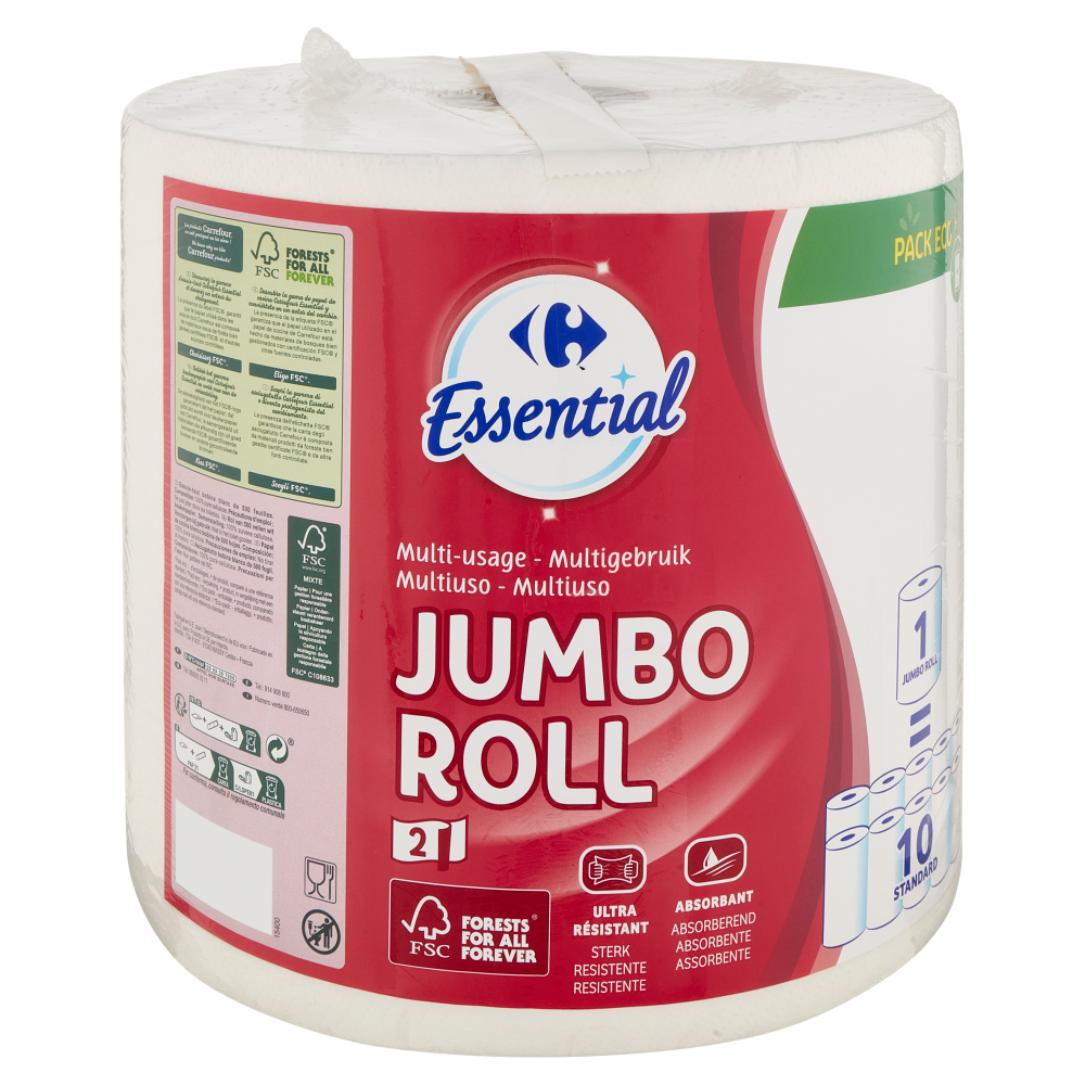 Carrefour Essential Multiuso Jumbo Roll 2 veli 1 pz