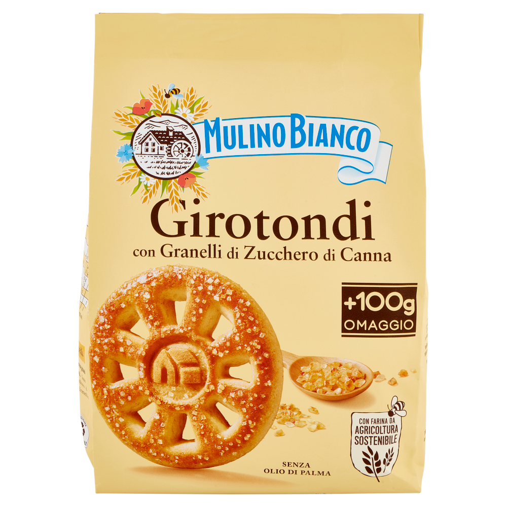 Mulino Bianco Girotondi Biscotti con Granelli di Zucchero di Canna 800g