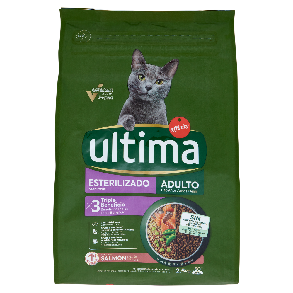ultima Cat Sterilizzati Adulto 1-10 Anni con Salmone 2,5 kg