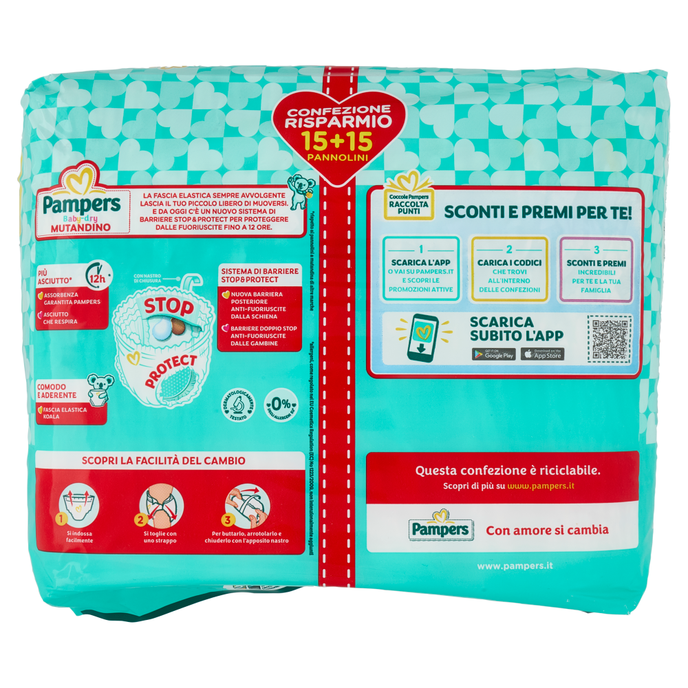 Pampers Baby-dry Mutandino XL 15 + 15 pz