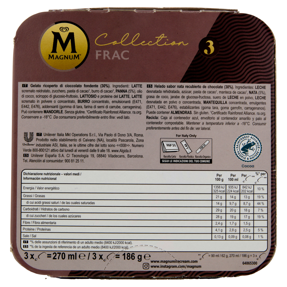 Magnum Collection Frac 3 gelati 186 g