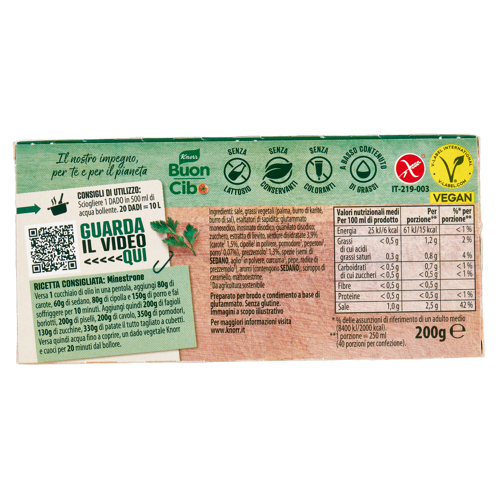 Knorr Vegetale 20 Dadi 200 g