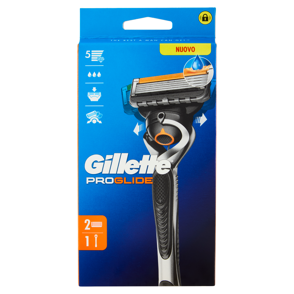 Gillette Proglide Rasoio da Uomo a 5 Lame, 1 Manico + 2 Lamette