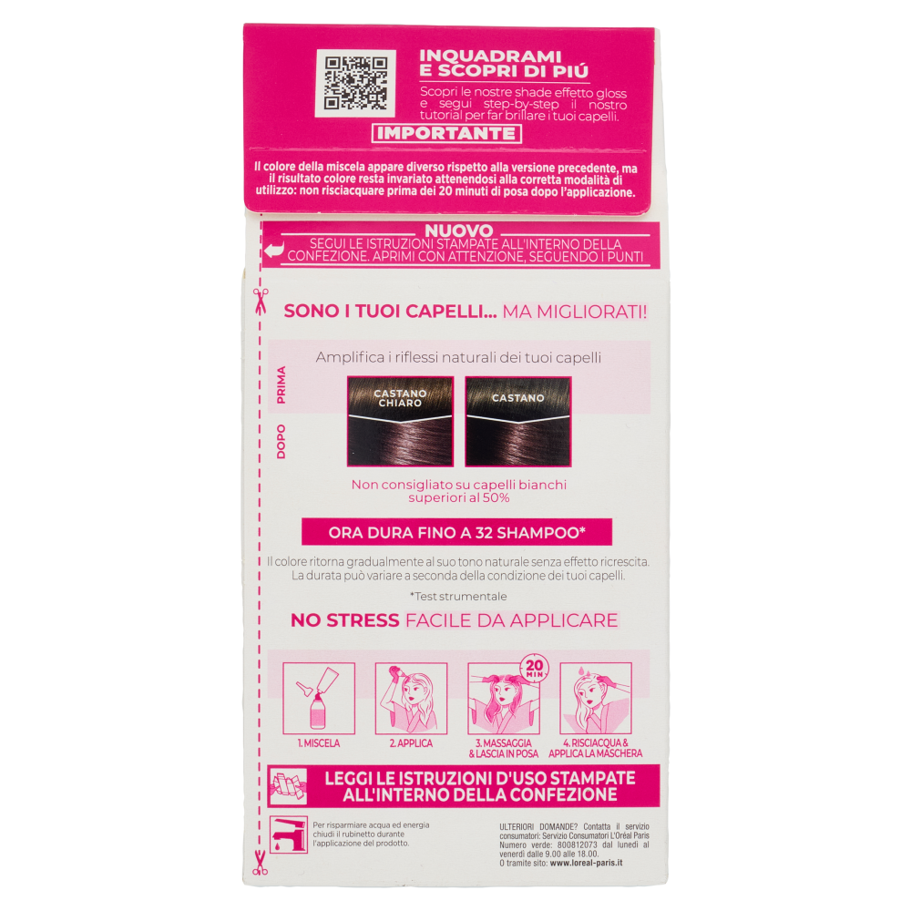 L'Oréal Paris casting Crème Gloss Trattamento Colorazione, 412 Castano Iced