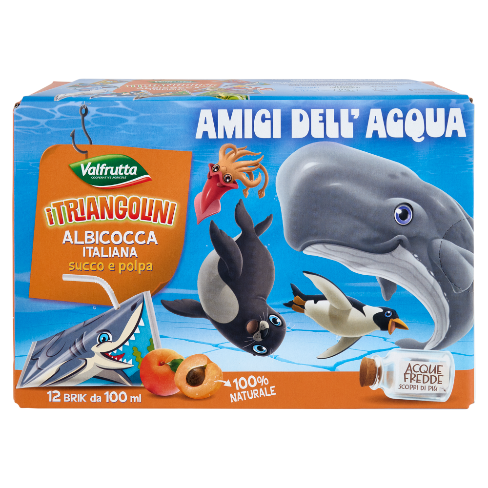 Valfrutta i Triangolini Albicocca Italiana succo e polpa Brik 12 x 100 ml