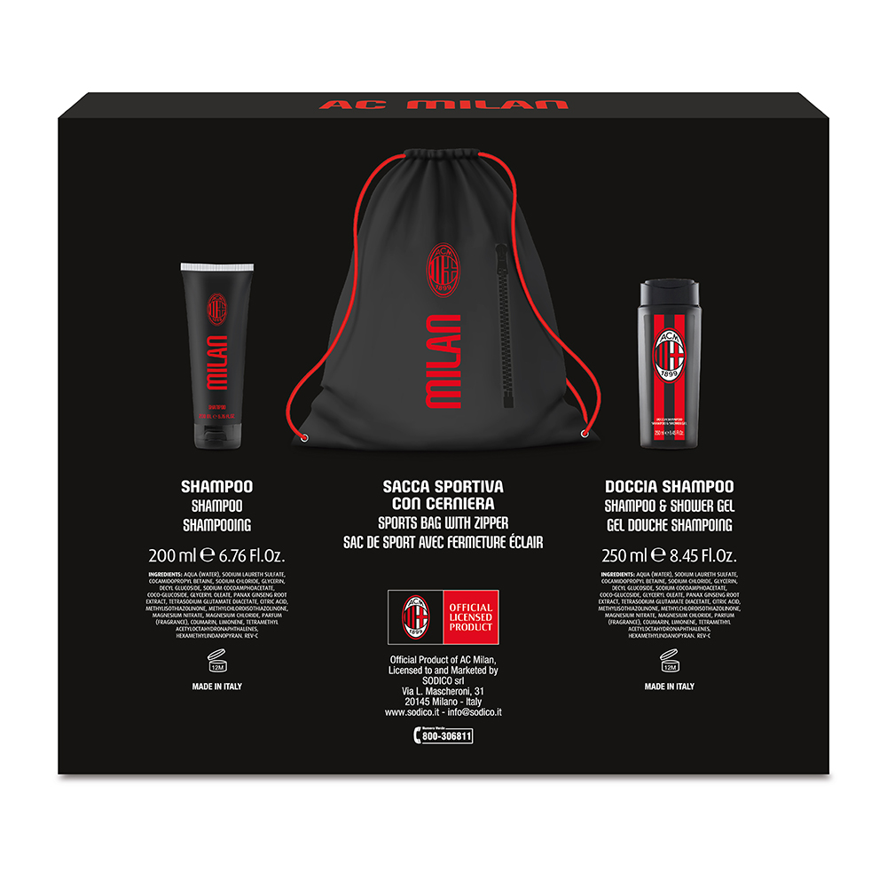 MILAN  GIFT SET BAG (Shampoo 200 ml+ Doccia Shampoo 250ml  + sacca portascarpe)