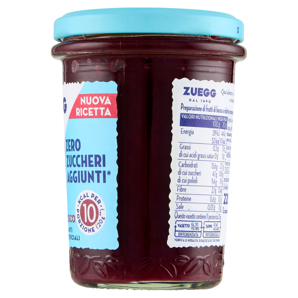 Zuegg Zero Zuccheri Aggiunti* Frutti di Bosco 220 g