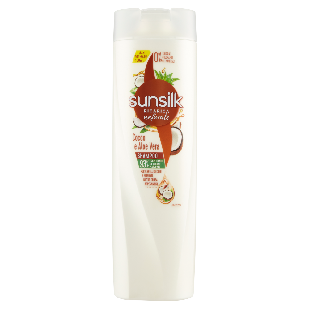 sunsilk Ricarica naturale Shampoo Cocco e Aloe Vera 400 mL