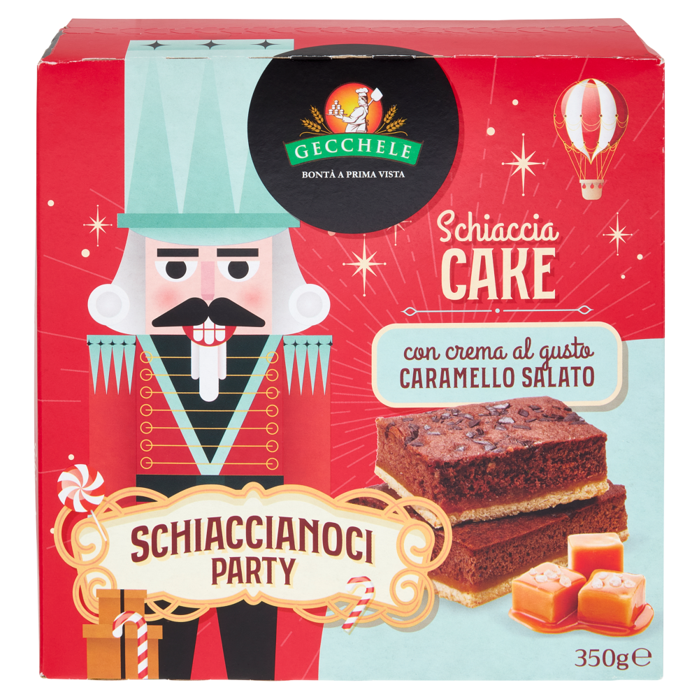 Gecchele Schiaccia Cake con crema al gusto Caramello Salato 350 g