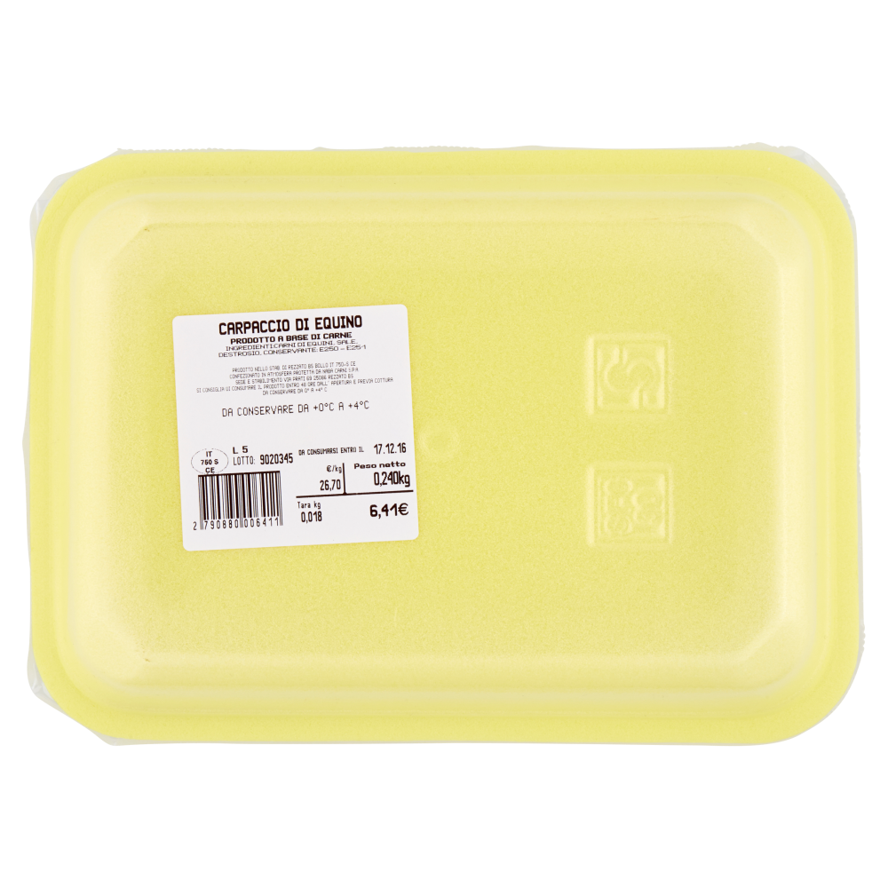 Masina Sapore Salute Carpaccio di Equino