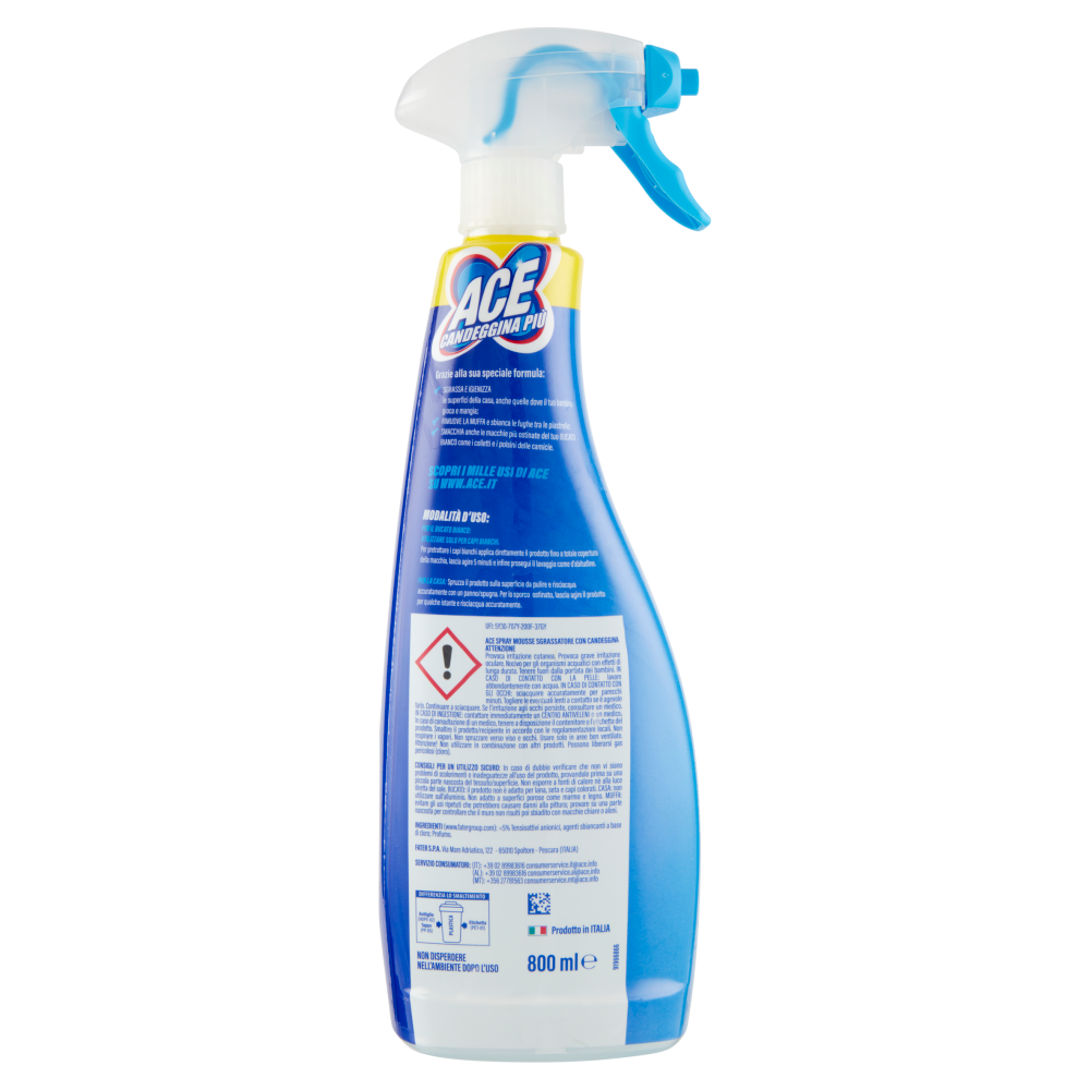 Ace Candeggina Più +Mousse Fresco profumo 800 ml