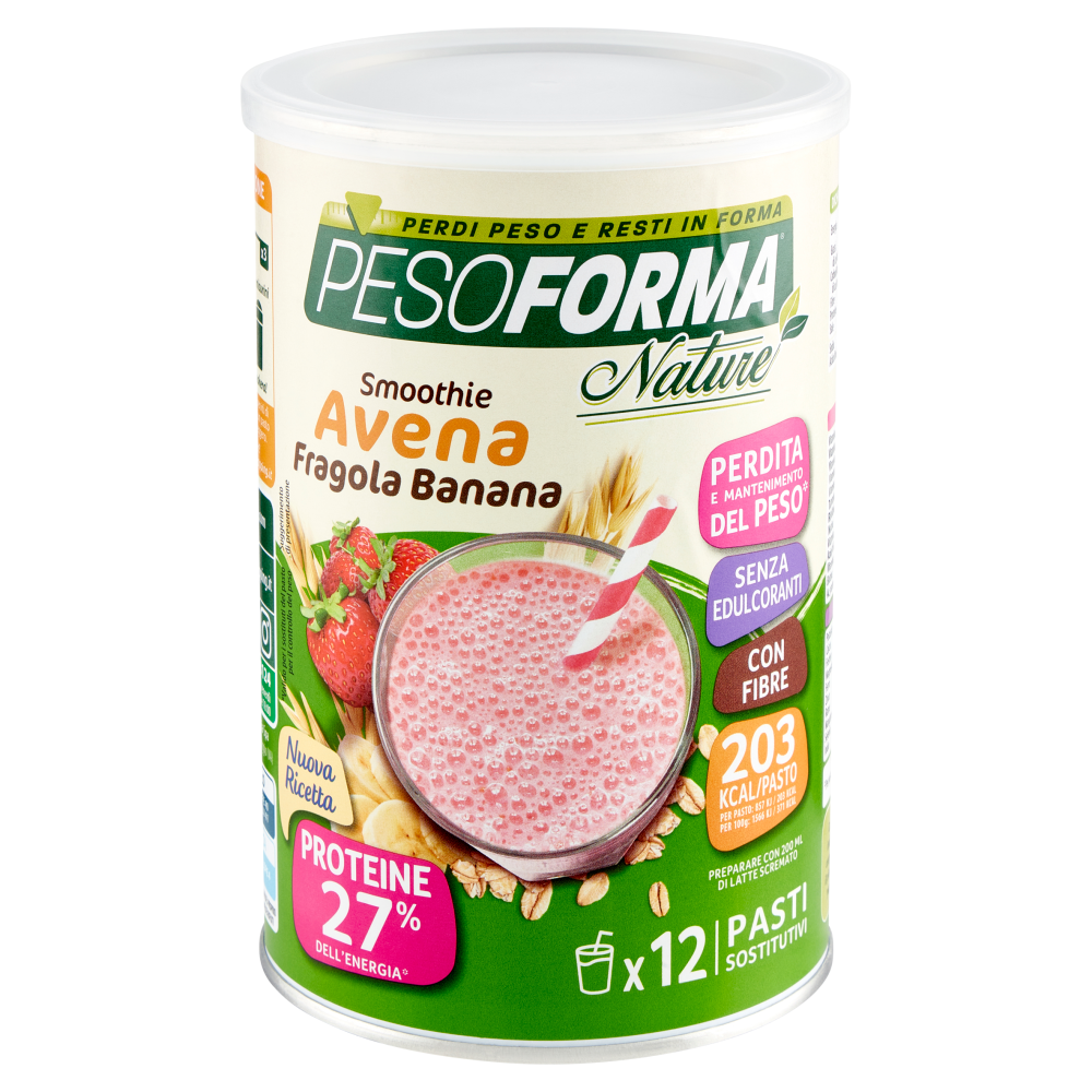 Pesoforma Nature Smoothie gusto Avena Fragola e Banana, sostitutivo del pasto, 203kcal a pasto, 420g