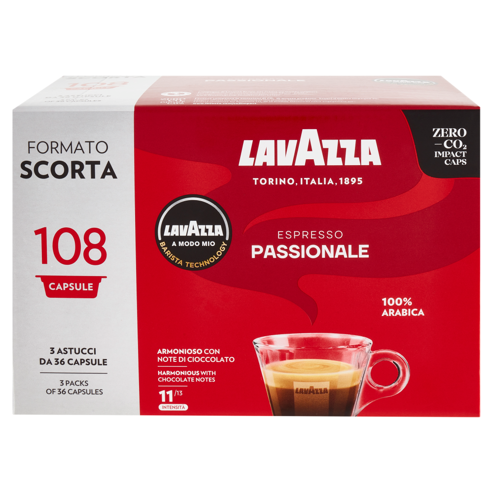 Lavazza A Modo Mio Espresso Passionale 108 Capsule 810 g