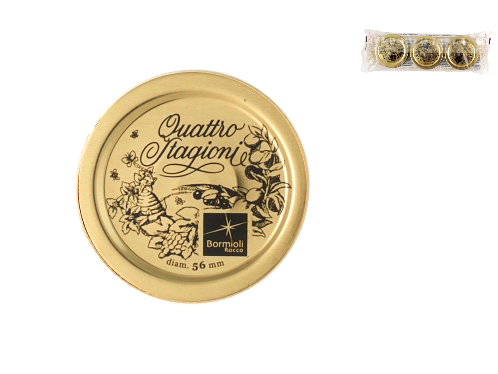 Bormioli Rocco set 3 Tappi per Bottiglie diametro 56 mm