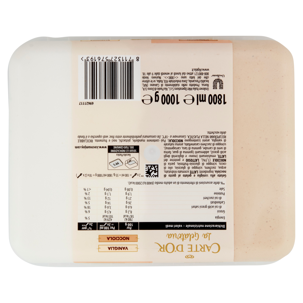 Carte d'Or La Gelateria Vaniglia Nocciola 1 Kg