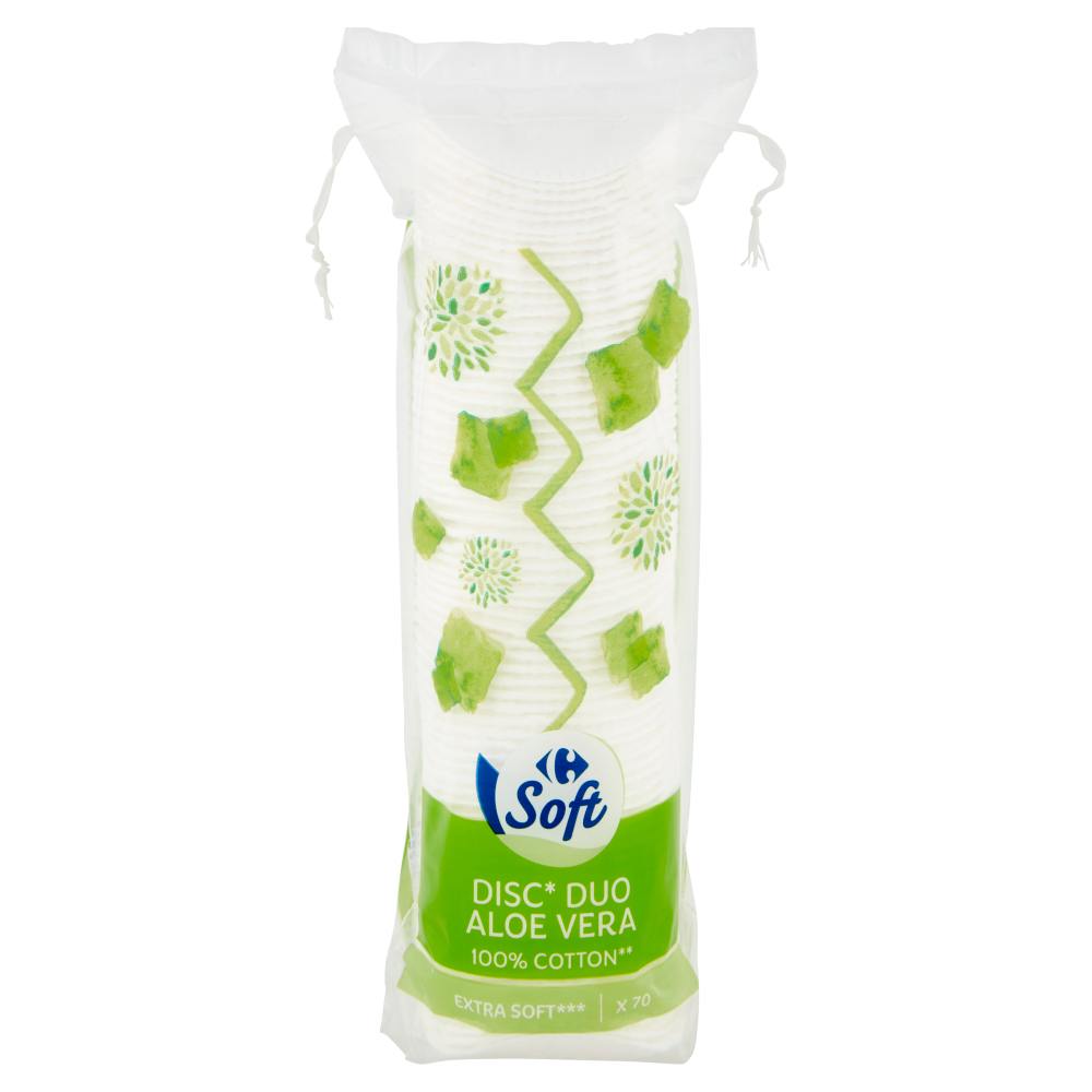 Carrefour Soft Disc* Duo Aloe Vera 100% Cotton** 70 pz